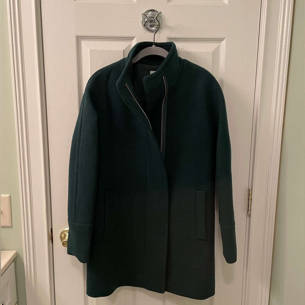 J. Crew Emerald Wool & Lined Coat